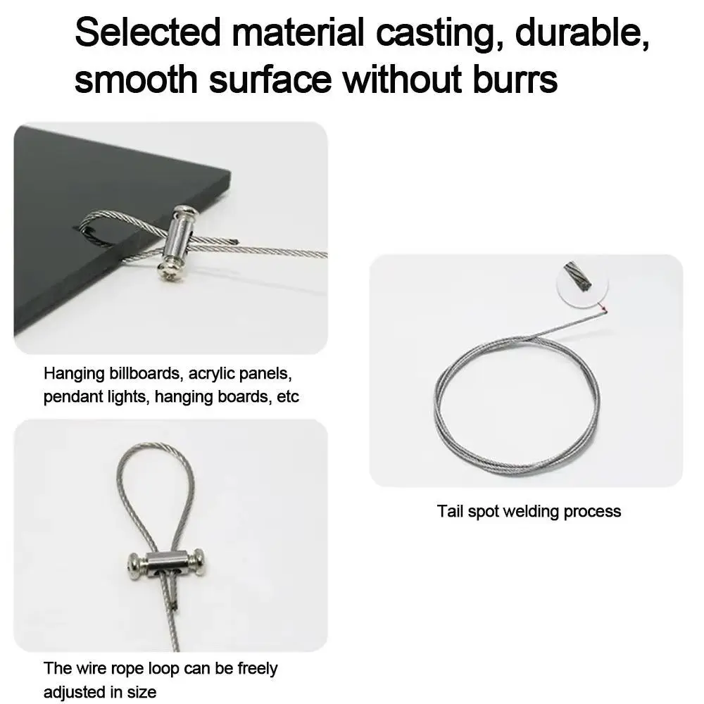Adjustable Locking Steel Wire Cable Horizontal Lock Secure Fastening Steel Wire Rope Hanger Double Hole Structure