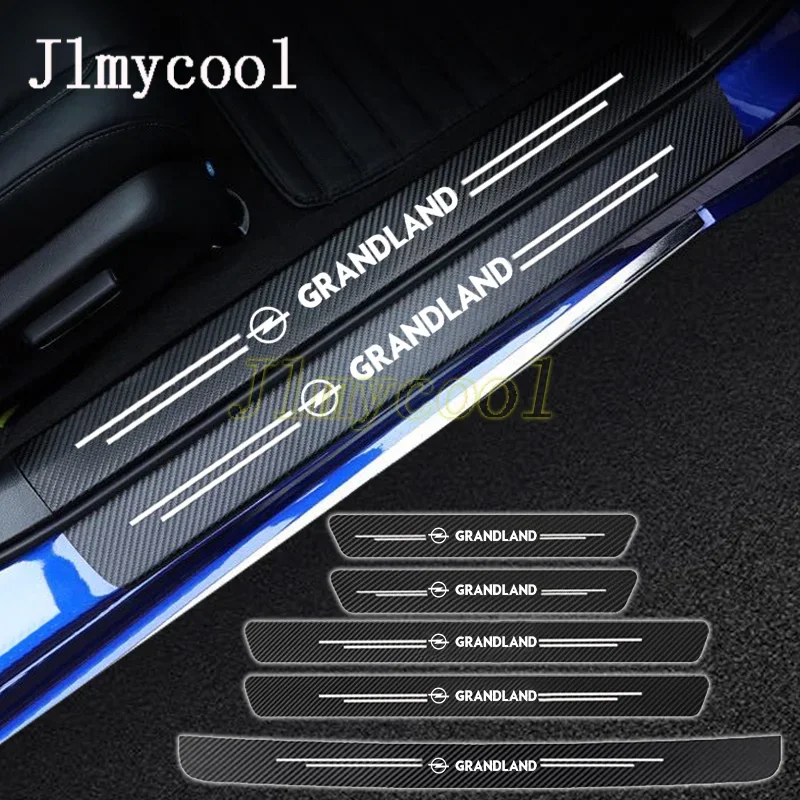 Fiber Car Door Threshold Sill Protector Trunk Stickers For Grandland X 2020 2021 2022 2023 Car Accessories