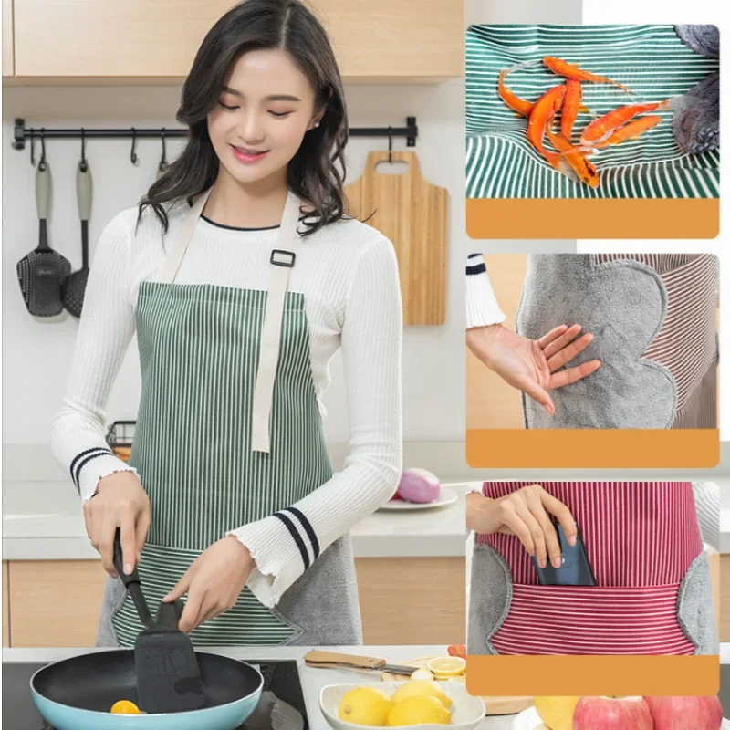 Hand Wipeable Apron, Kitchen Cleaning Assistant Gadget Accessory Waterproof Oil Resistant Stain Resistant Apron Adjustable Size