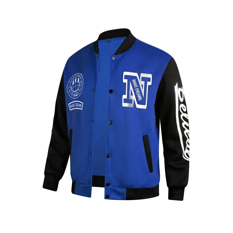 

Spring Streetwear Baseball Jacket Men Hip Hop Varsity Jackets Mens Y2K Harajuku Baseball Uniform Coat Couple Patchwork Jackets