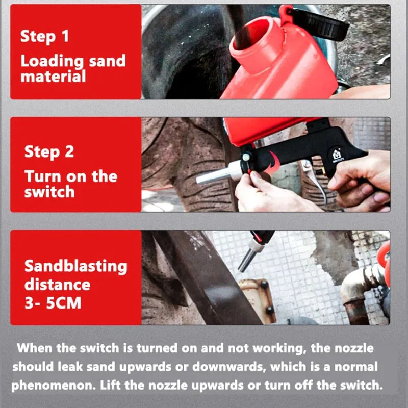 Pneumatic Sandblasting Gun Blasting Device Sand Blasting Machine Spray Polishing Tool Sandblasting and Refurbishment