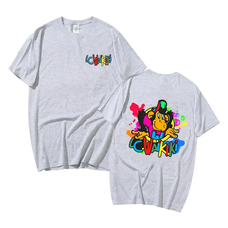 Lc Waikiki Affe Grafik Druck T-shirt Sommer Lustige Männer frauen Cartoon Affen Kurzarm T Shirts Männlich 100% Baumwolle t-shirt – Detail 7