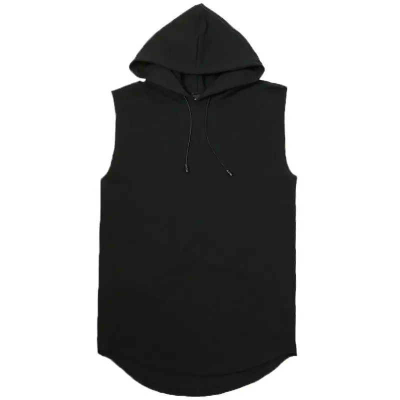 Solid Color 2023 Brand New Men\'s Tank Tops Vest Sleeveless Tees For Male Hooded Man Vests Tops Hip Hop Men Tank Top T shirt