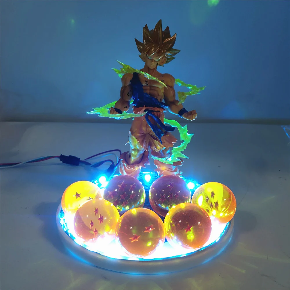 ドラゴンボールアニメ孫悟空超サイヤ人ボールランプ Led 電球アクションフィギュアモデル置物フィギュア & ベース & ランプ DIY おもちゃ