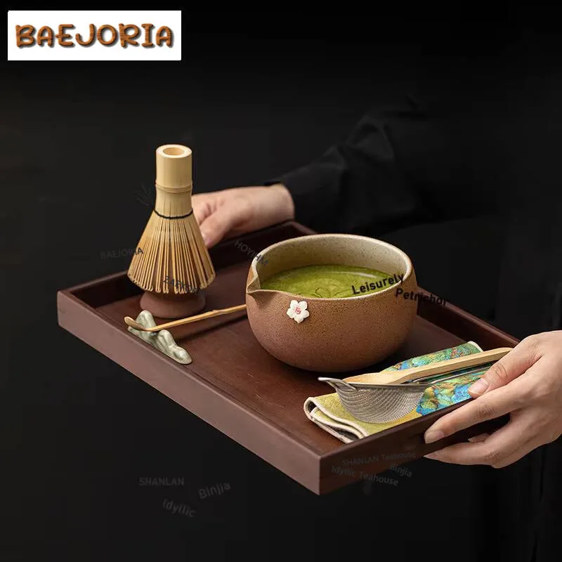 

Coarse Pottery Matcha Eight-piece Set Ceramic Song Dynasty Tea Hundred Play Tools Pointed Mouth Bowl Whisk Strai Ornaments Gift