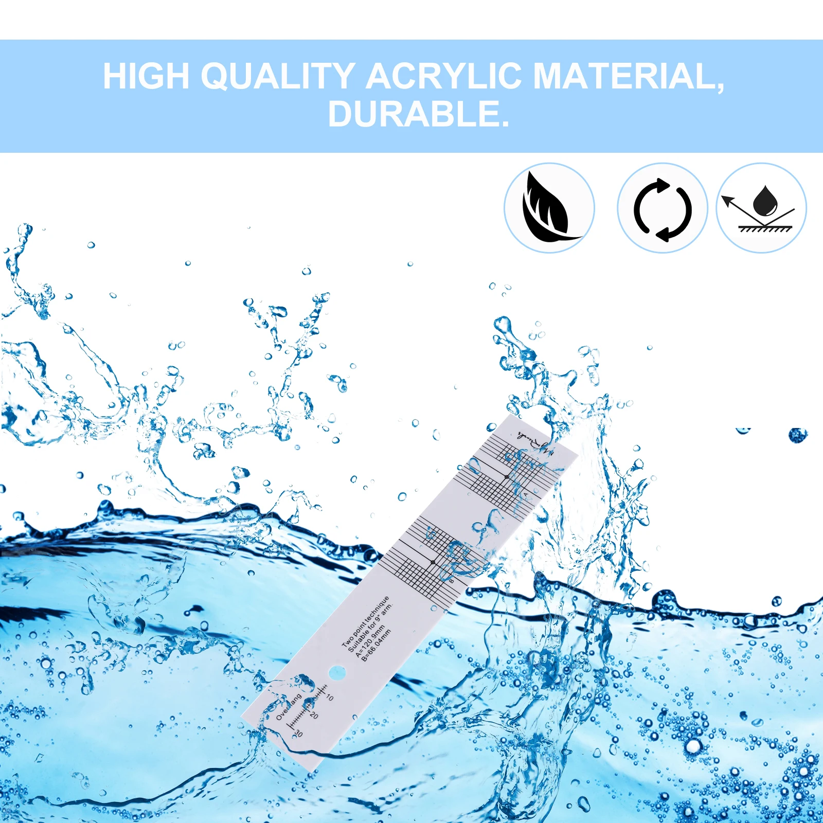 

1 Set Vinyl Machine Adjustment Tool Acrylic Record Player Measuring Device Clear Scale Lightweight Magnifying Glass Card