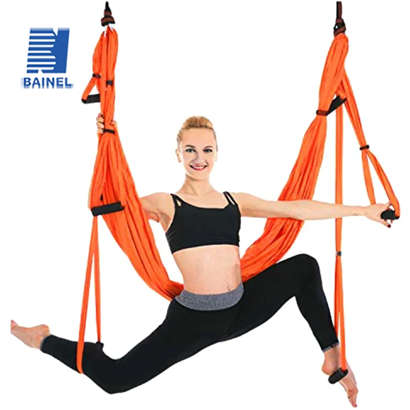 New Aerial Yoga Hammock Fabric Flying Pilates Yoga Swing Silk Aerial Anti-Gravity Traction Device Fitness Yoga Home Gym