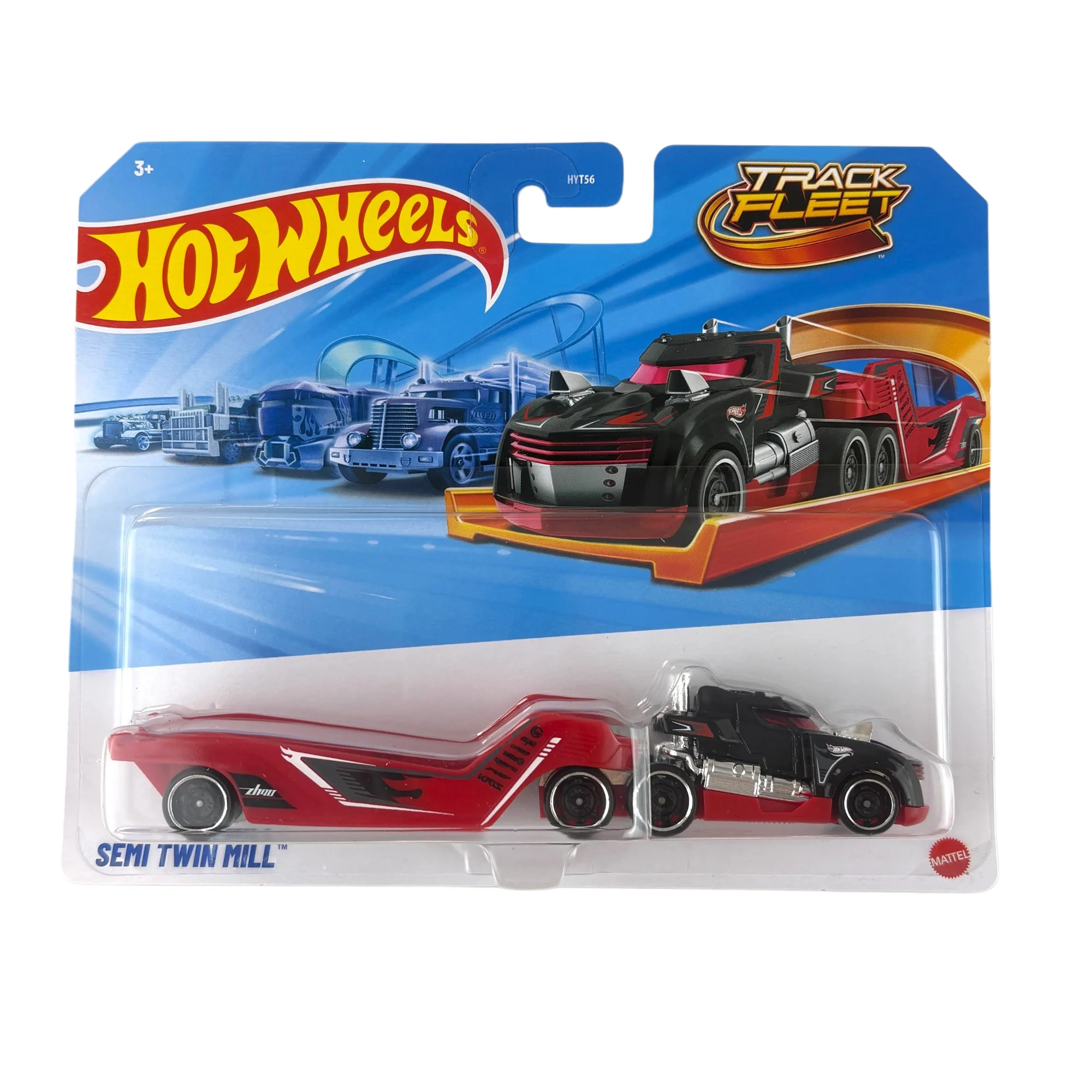 Hotwheels Cars Toys For Holiday Gifts HYT56 Hot Wheels Rail Transport Vehicle Series Transformers Joint - Block Rescue SEMI TWIN