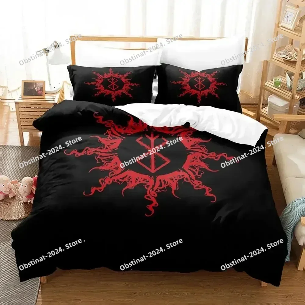 2025 Anime Berserk Bedding Set Boys Girls Twin Queen Size Duvet Cover Soft Pillowcase Bed For Kids Adult Fashion Home Bedroom