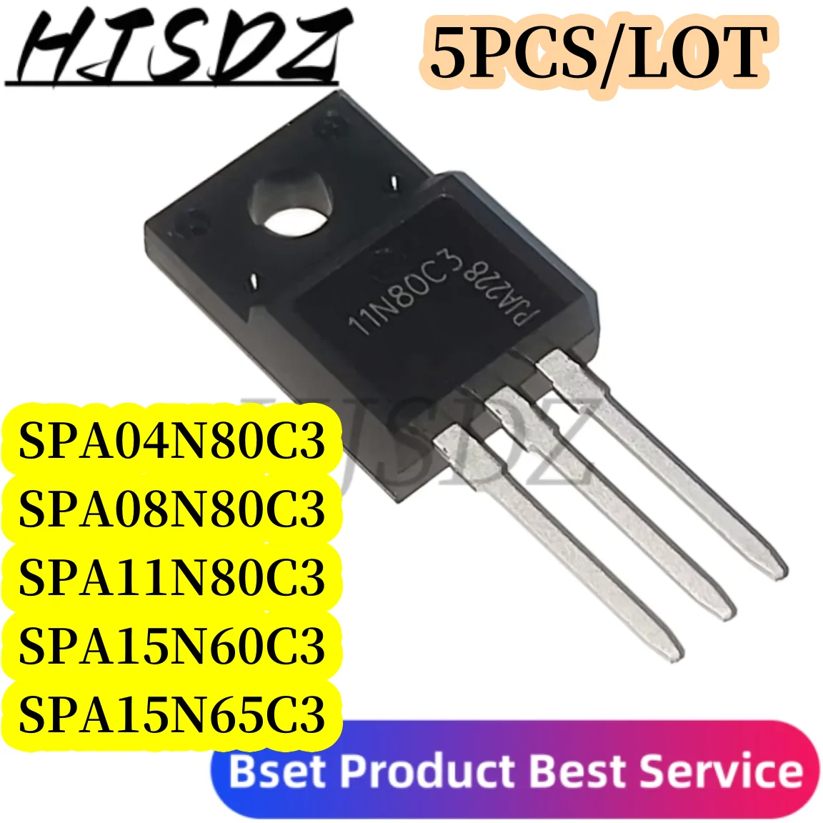 5PCS/LOT SPA15N65C3 TO-220F 15A 650V 15N65C3 SPA15N60C3 15N60C3 SPA11N80C3 11N80C3 SPA08N80C3 08N80C3 SPA04N80C3 04N80C3