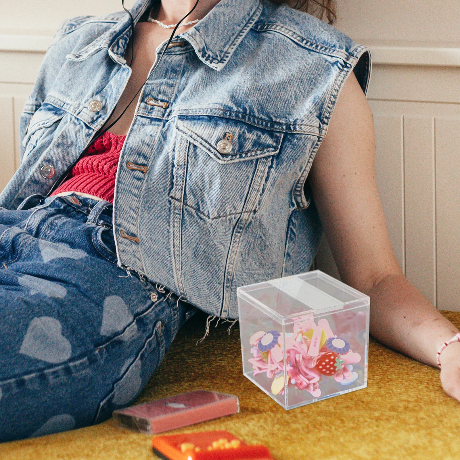 

Transparent Square Acrylic Box 10x10x10cm Clear Plastic Storage Container for Figures Models Toys Mineral Display Case Highly