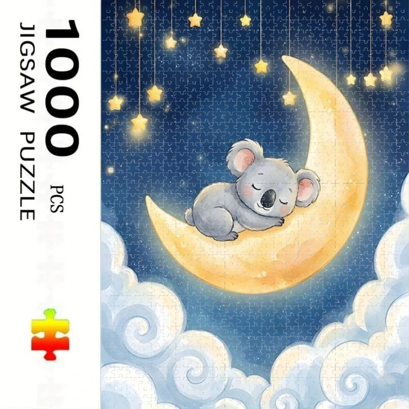 

1000/500 PCS Jigsaw Puzzles Animals Sleep on The Moon Home Decor Games Landscape Puzzles Educational Toys Birthday Gifts