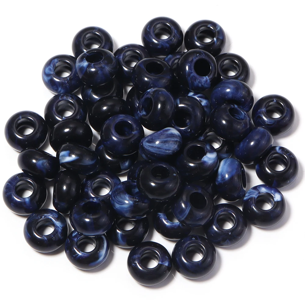 50 Stück/Lot 14×8mm Acrylperlen mit großem Loch, Abstandshalterperlen für die Schmuckherstellung, DIY-Halskette, Armband, Schlüsselanhänger, Zubehör