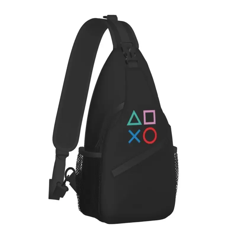 Gaming Controller Art Crossbody Sling Backpack Men Video Game Lover Shoulder Chest Bag for Cycling Camping Daypack