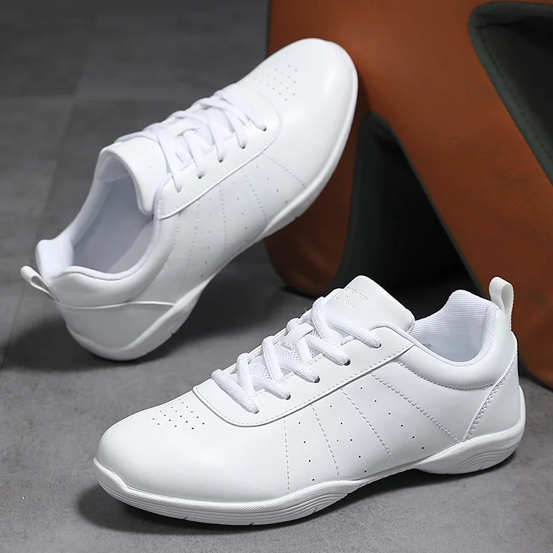 Cheerleading Fitness Club Sneakers professionali scarpe da ballo per ragazze in pelle microfibra per bambini scarpe da aerobica per studenti morbide