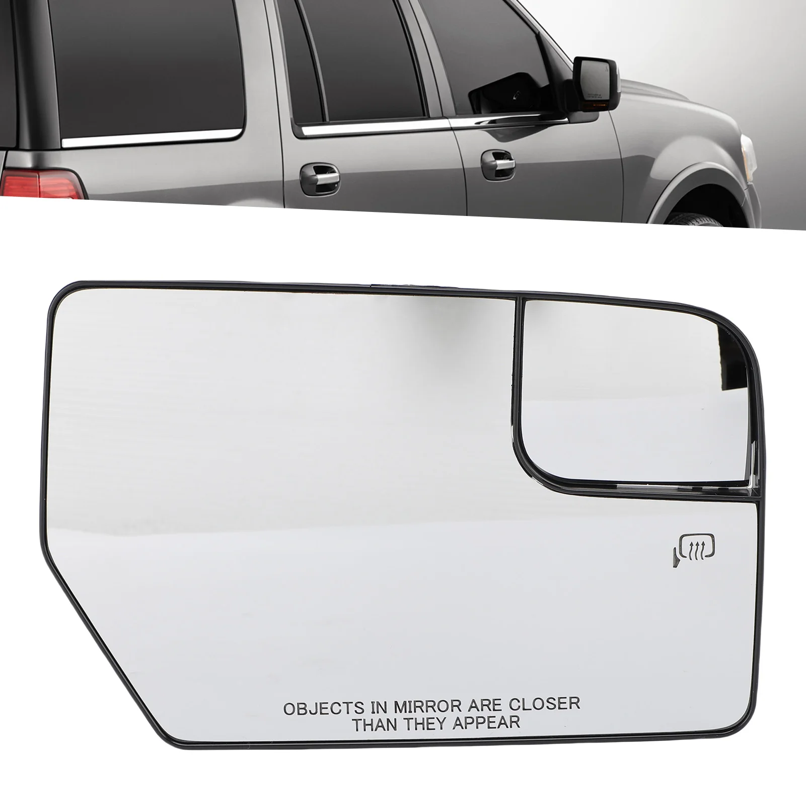 

Rearview Mirror Glass Easy Install Defrosting Prevent Fogging Heated Mirror Glass for Cars Replacement for Navigator 2012-2014