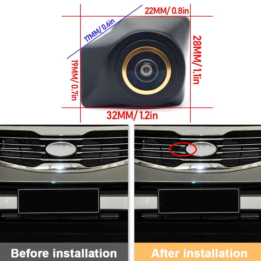 Vehicle logo Front view camera For Kia Sportage R K3 2011 2012 2013 Waterproof Night Vision CCD Installed under the car logo