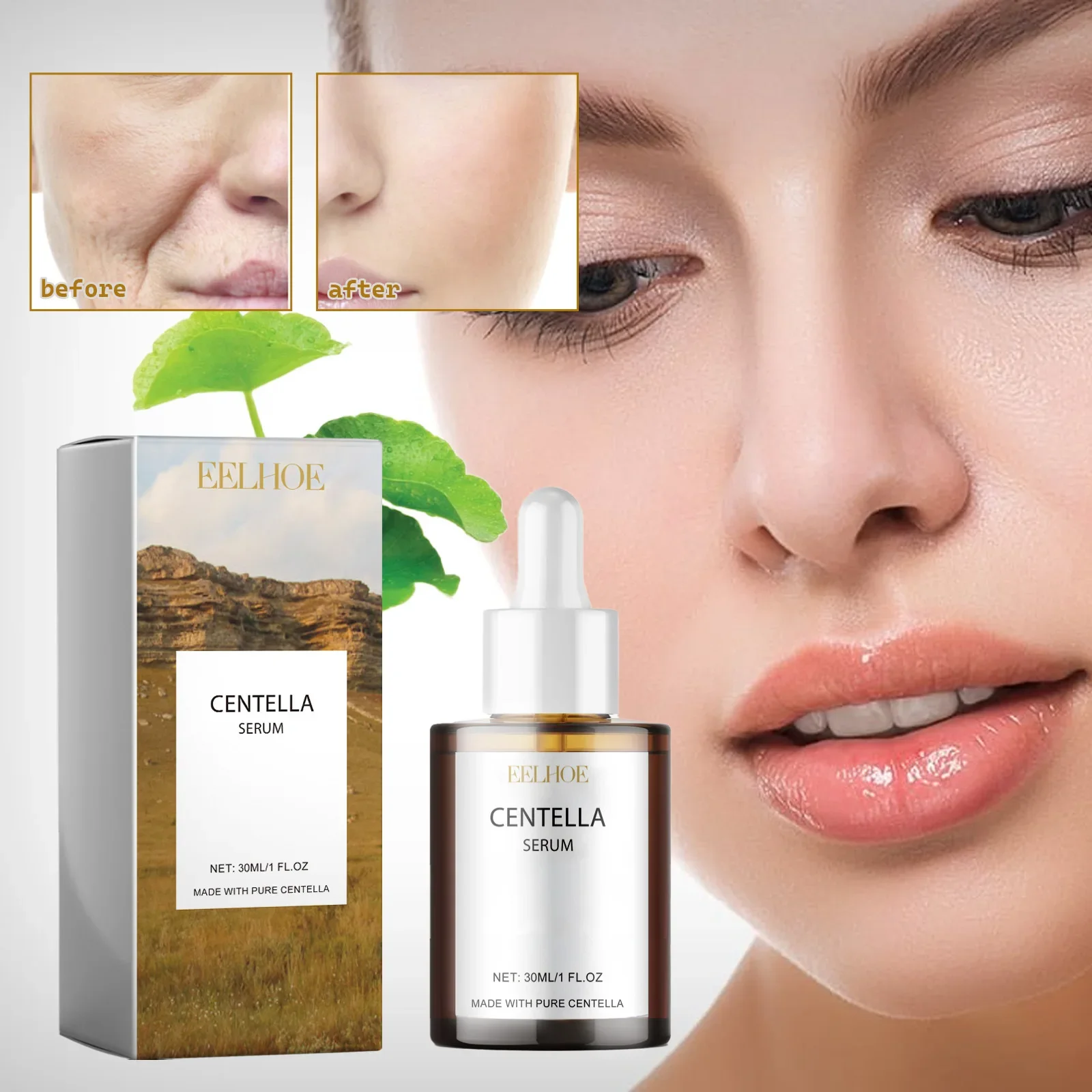 Centella Asiatica Essence Moisturizing Improve Dry Skin Smooth Skin Rejuvenation Brightening and Hydrating Essence Shrink Pore