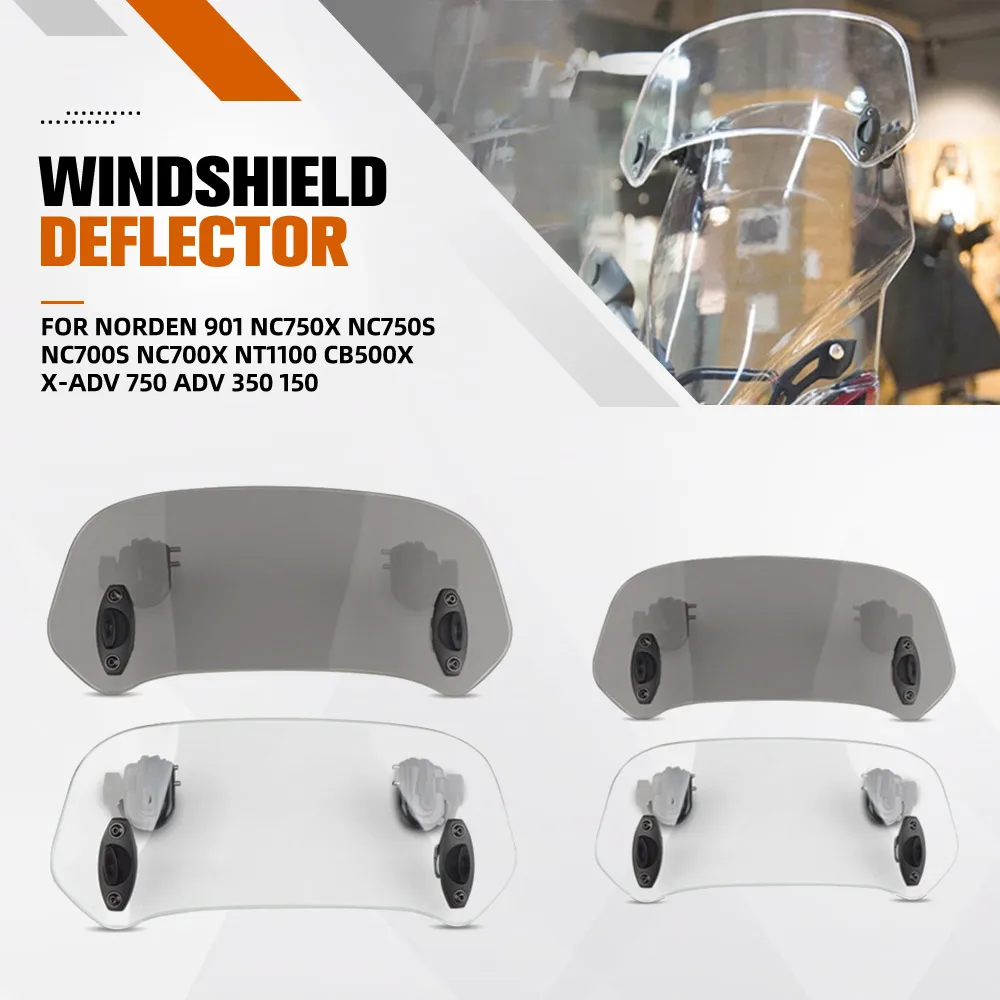 

FOR Norden 901 NC750X NC750S NC700S NC700X NT1100 CB500X X-ADV 750 ADV 350 150 Adjustable Windscreen Wind Deflector Windshield