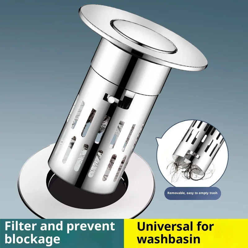 

Всплывающая сливная пробка для раковины для небольшой ванной комнаты, американская стандартная версия, фильтр из нержавеющей стали, сетчатый фильтр для раковины