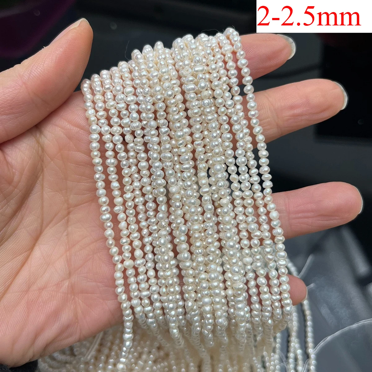 Kleine Süßwasserperle, 2–2,5 mm, lose Isolationsperlen, poliert, rund, für Schmuckherstellung, DIY-Halskette, Armband, Zubehör