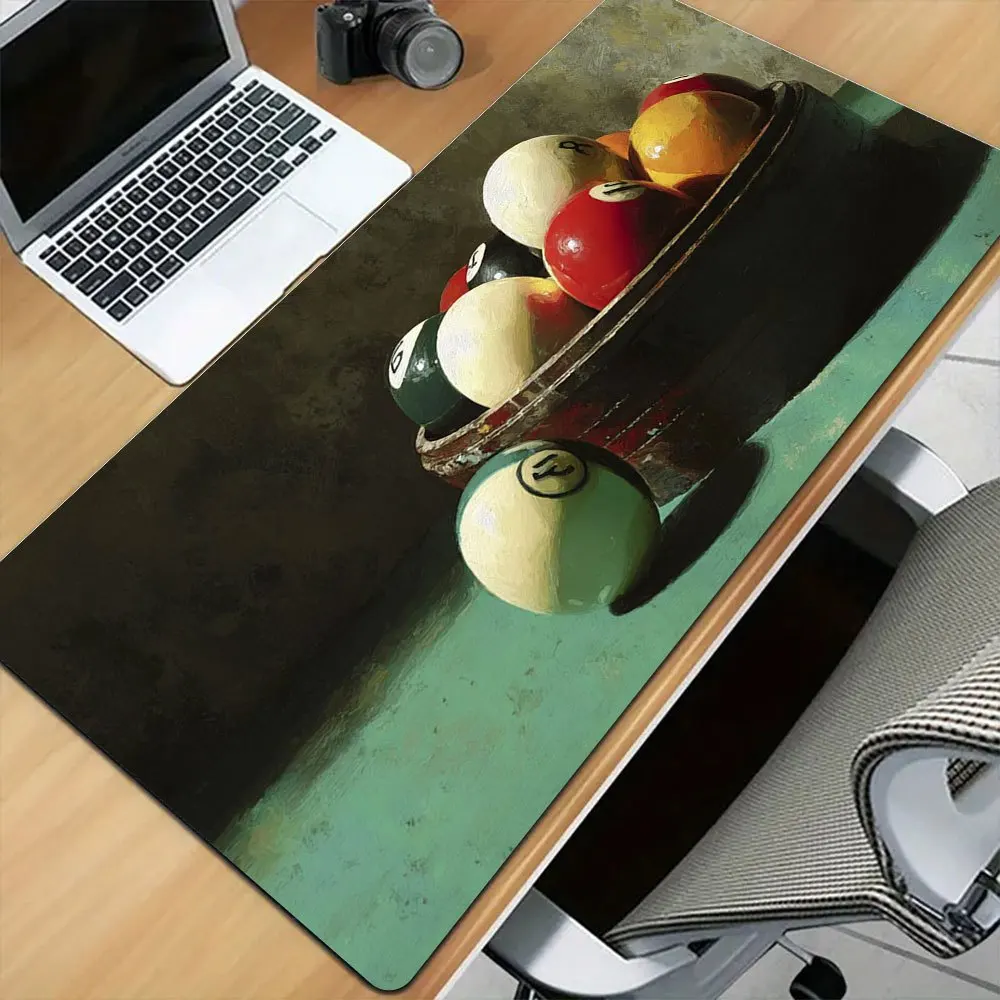 

Vintage Billiard Balls Desk Mat, Retro Pool Game Mouse Pad, Non-Slip Keyboard Pad for Office Gaming