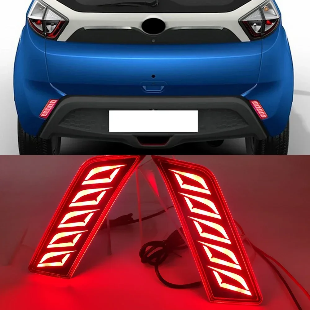 

New！ CSCSNL 2PCS LED Reflector Lamp Rear Fog Lamp Rear Bumper Light Brake Light For TATA Nexon 2016 -2021