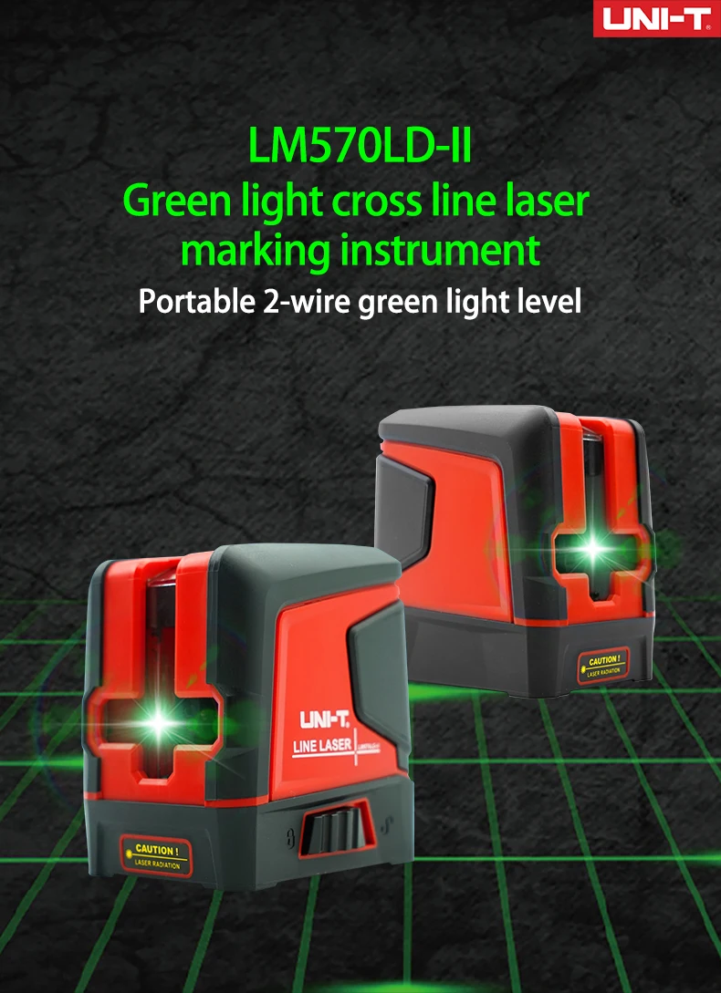 Imagem -05 - Uni-t-auto-nivelamento Nível Laser Feixe Verde Vertical e Horizontal Cross Line Layout Instrumento de Medição Lm570ld-ii Linhas