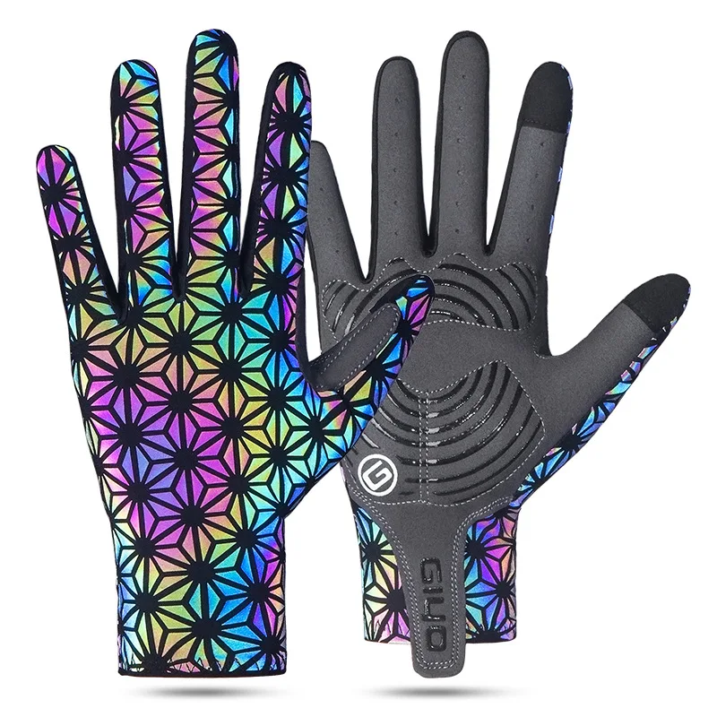 GIYO New Bicycle Riding Gloves Cool Mountain Road Bike Full and Half Finger Dazzling Color Changing Short Finger Gloves Parts