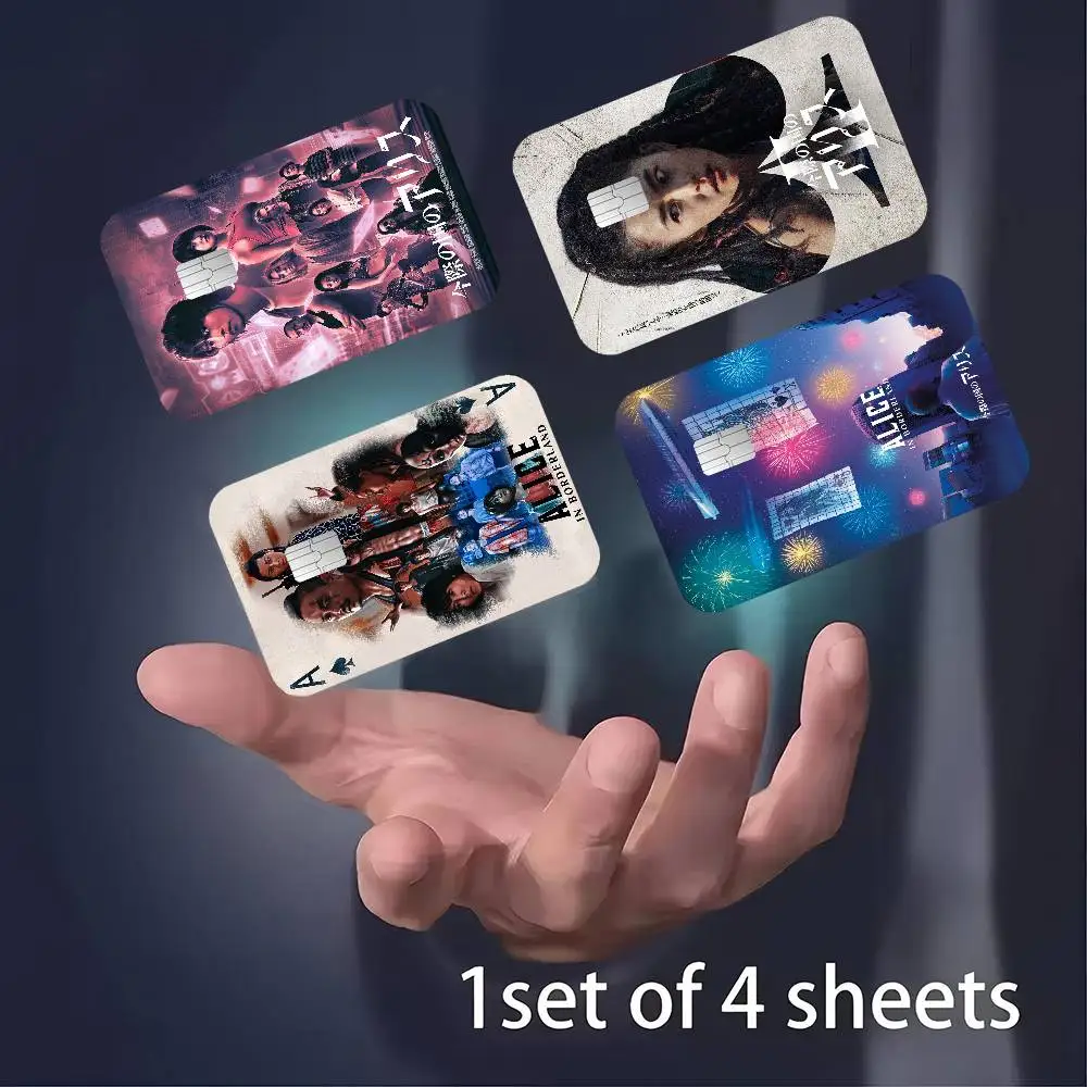 حار الإثارة التلفزيون أليس في بوردرلاند أنيمي الغطاء الأمامي لاصق غشائي الجلد لبطاقة الخصم الائتمان رقاقة صغيرة كبيرة #2