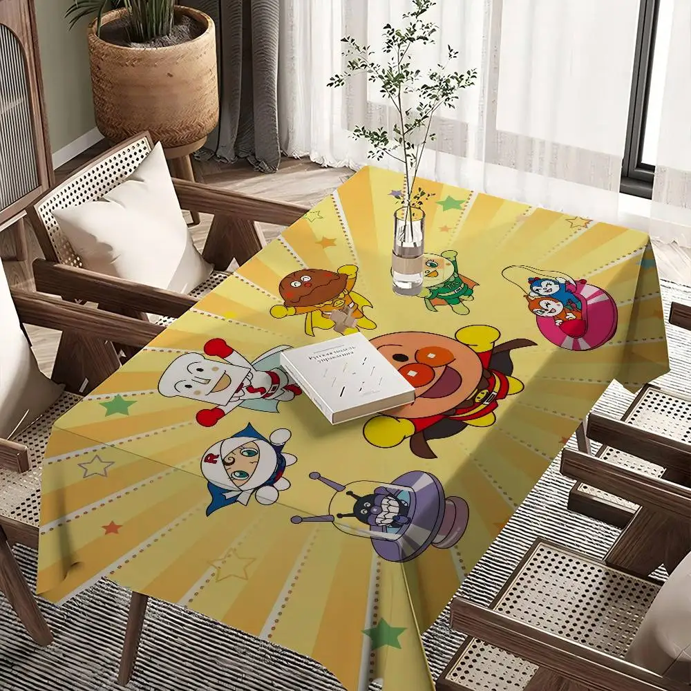 C-Children A-Anpanman Waterproof Rectangle Tablecloth Fiesta Home Decor Dining Room Decor Reusable Table Cover Party Supplies