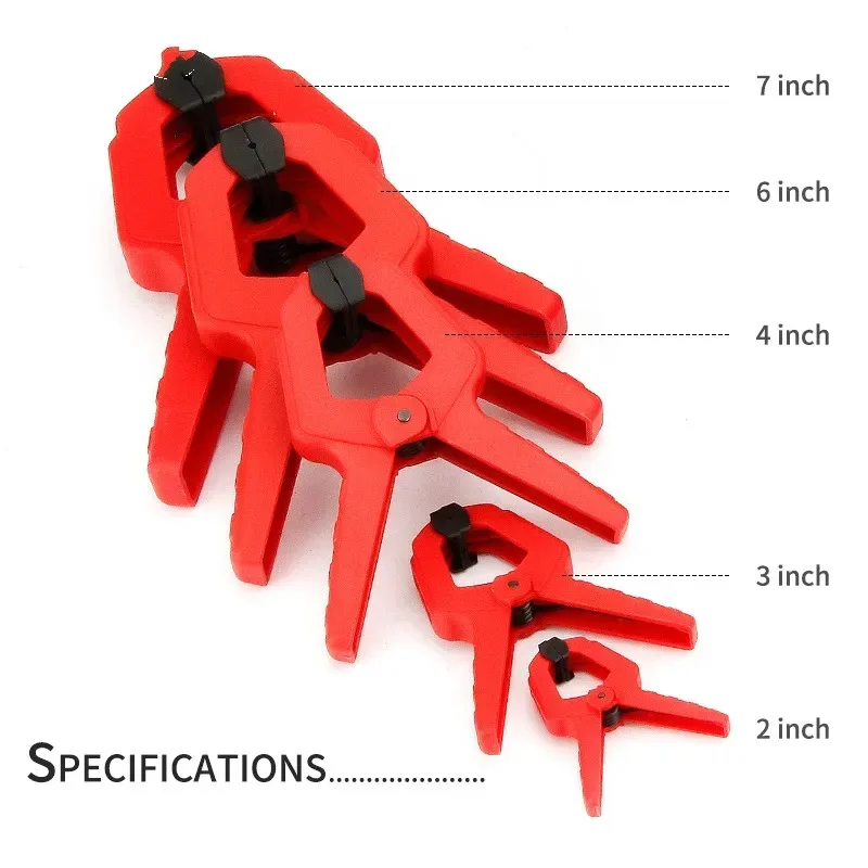 2/3/4/6/7Inch Woodworking Spring Clamp A-shape Engineering Grade Plastic Wood Clips Hardware Woodworking DIY Nylon Clamps Tools