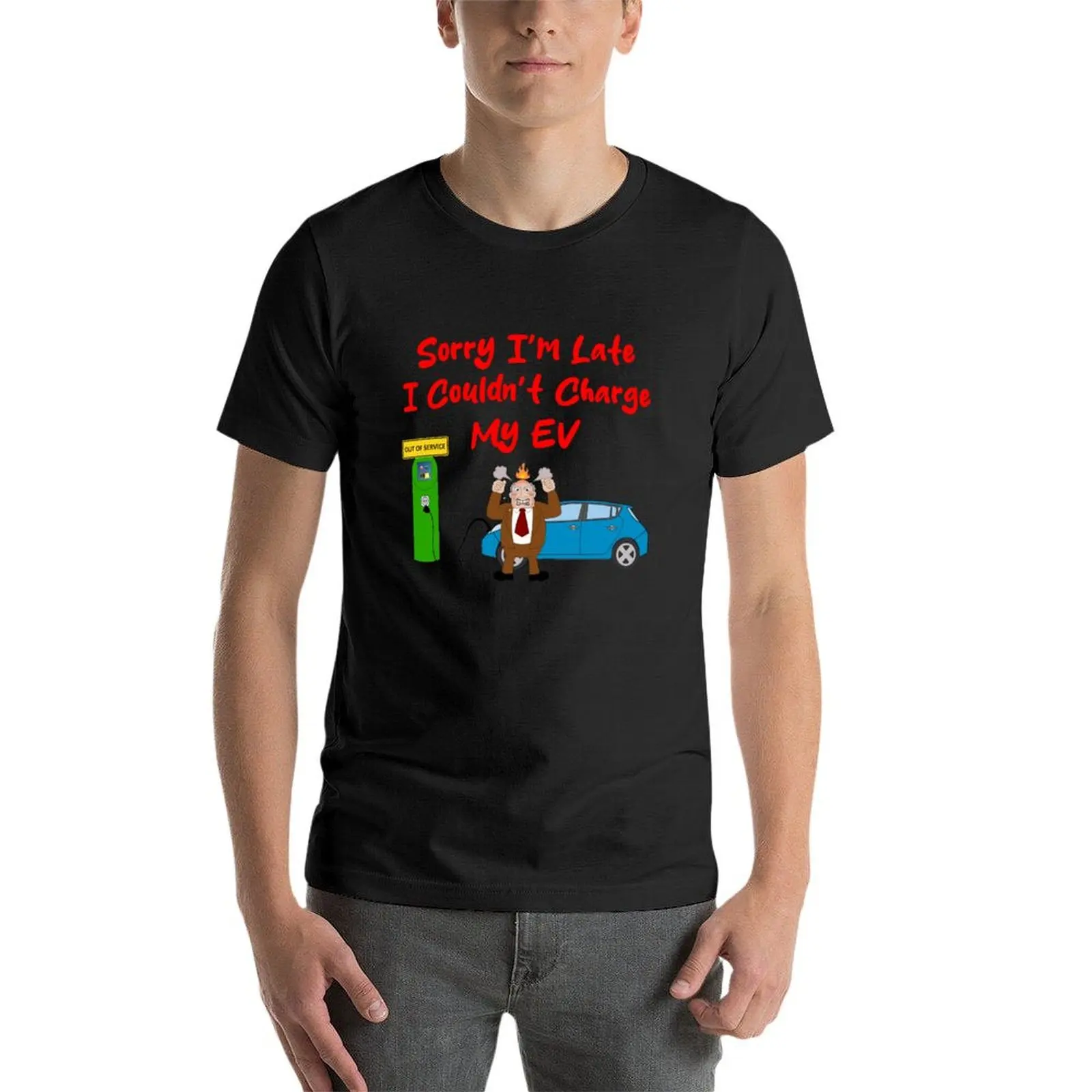 Camiseta de entrenamiento para hombre, camisa de estación de carga de vehículo eléctrico, no pude cargar mi EV, fuera de servicio