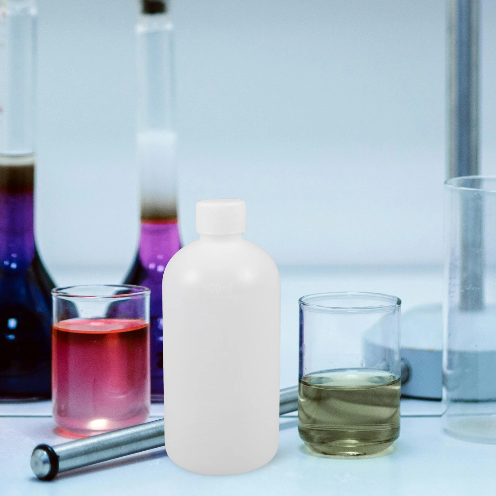 Clear Lab Chemical Container Transparent HDPE Plastic Grade Non Leak Thickened Hospital School Bottle