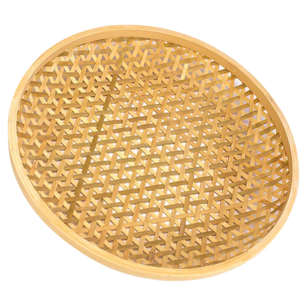 

Basket Bamboo Woven Snack Plate Storage (large Size) Shallow Decorative Tray Serving Food