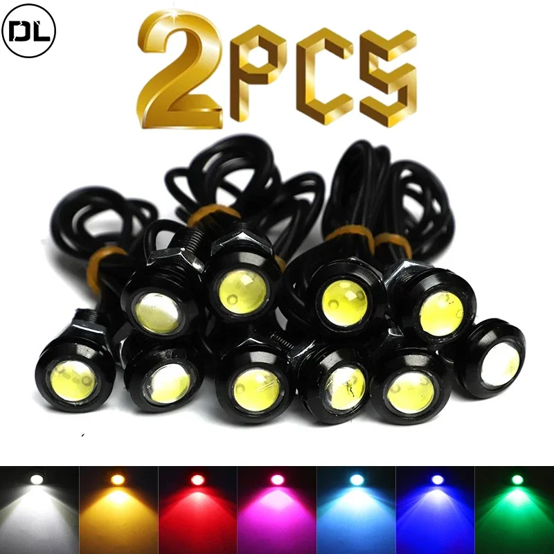 2PCS 23mm Car Eagle Eye DRL Led Daytime Running Auto Lights LED 12V Brake Backup Reversing Parking Signal Automobiles Lamps