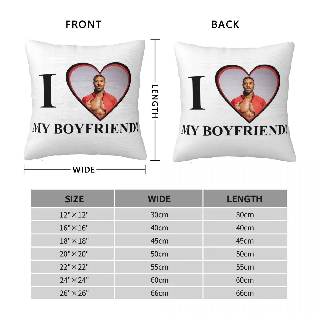 Michael B Jordan My Boyfriend Square Pillowcase Polyester Linen Velvet Printed Zip Decor Pillow Case Bed Cushion Cover