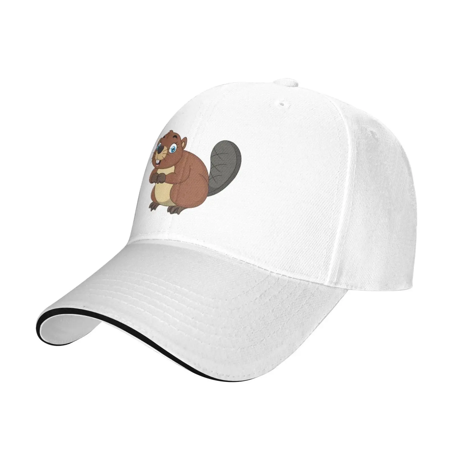 Cartoon Happy Beaver Baseball Cap Women Men Hat Adjustable Outdoor Baseball Caps Sun Hat