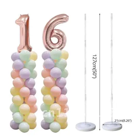 Grown-up Celebration Helium Balloon Column Stand Set Wedding Decor Balloon Birthday Party Decorations Children Baloons Air Numb