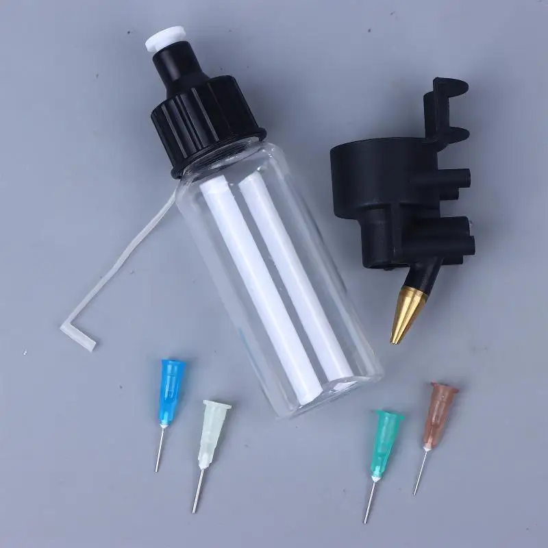 No-Clean Airbrush Device with 50ml Special Tank & 0.2mm/0.3mm/0.5mm/0.8mm Throw-away Spray Nozzles