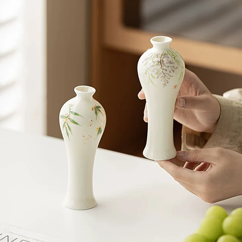 Ceramic Underglaze Color Hand-painted Vase, Creative Home Living Room, Bedroom, Office, Restaurant, Decoration, Flower Ware, 1Pc