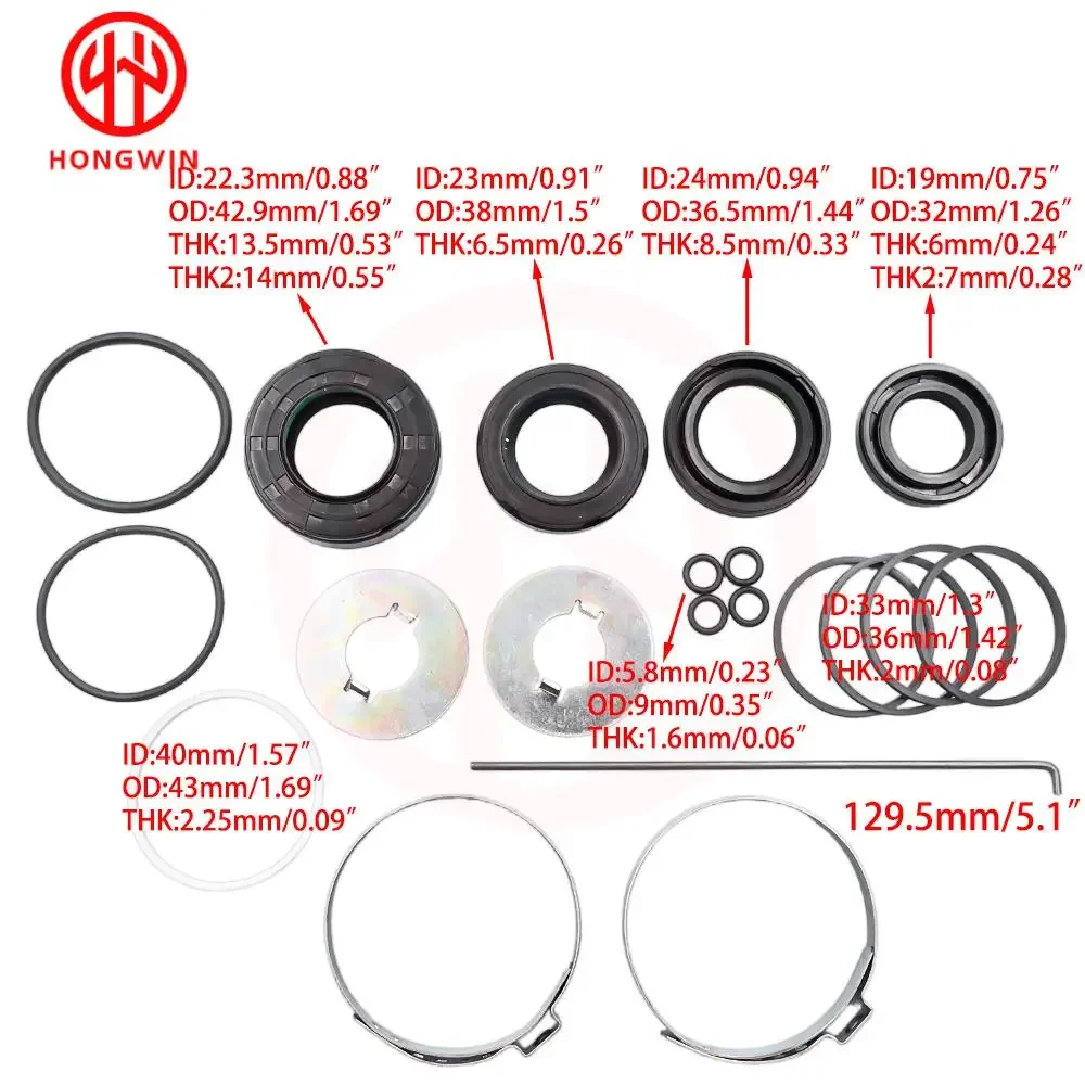 Power Steering Rack Gear Gasket Seal Kit OEM 57790-29A00 57790-22A00 For Hyundai Accent 94-99 Elantra / Lantra 95-00 Avante