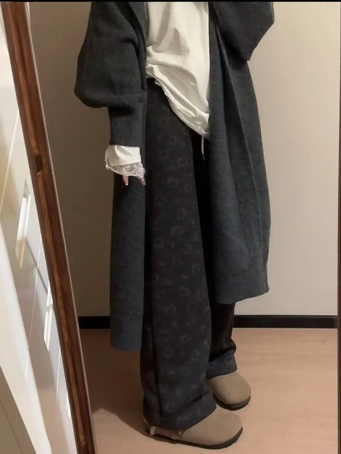 

Утепленные брюки больших размеров с высокой талией, прямые, широкие, скрывающие недостатки фигуры, удобные, осенне-зимние, повседневные