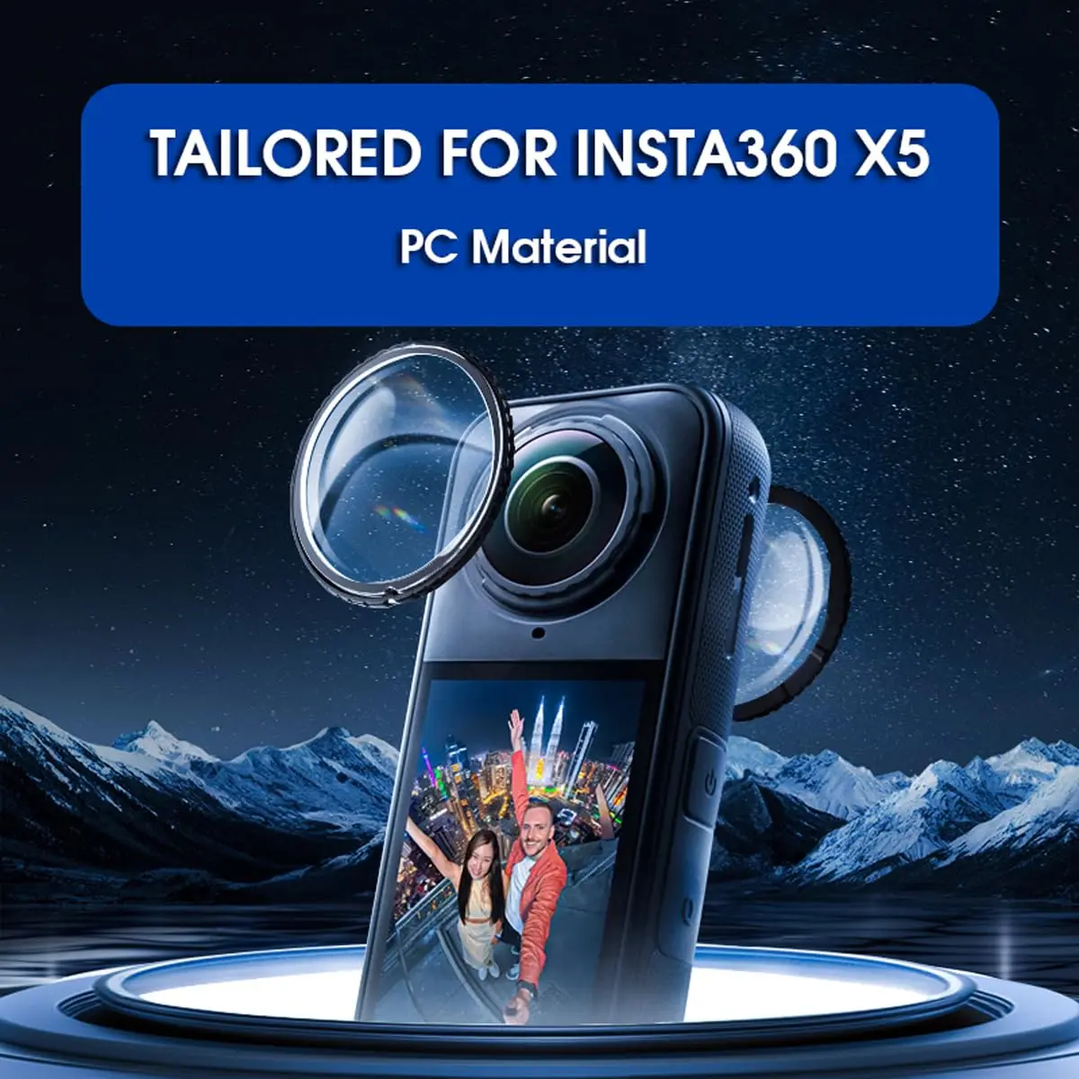 2 Pack Lens Guard for Insta360 X5 PC Lens Protector Cover with Anti-Reflective Coating Scratch/Drop/Dust Proof Twist-Lock
