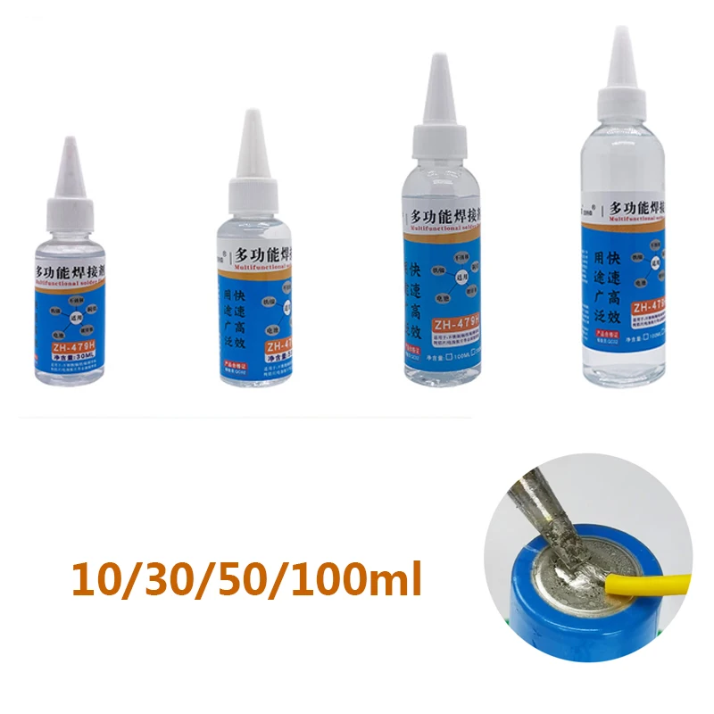 10/30/50/100ml Soldering Flux Liquid Solders Water For Stainless Steel galvanized Sheet/Copper/Iron/18650 Battery Welding