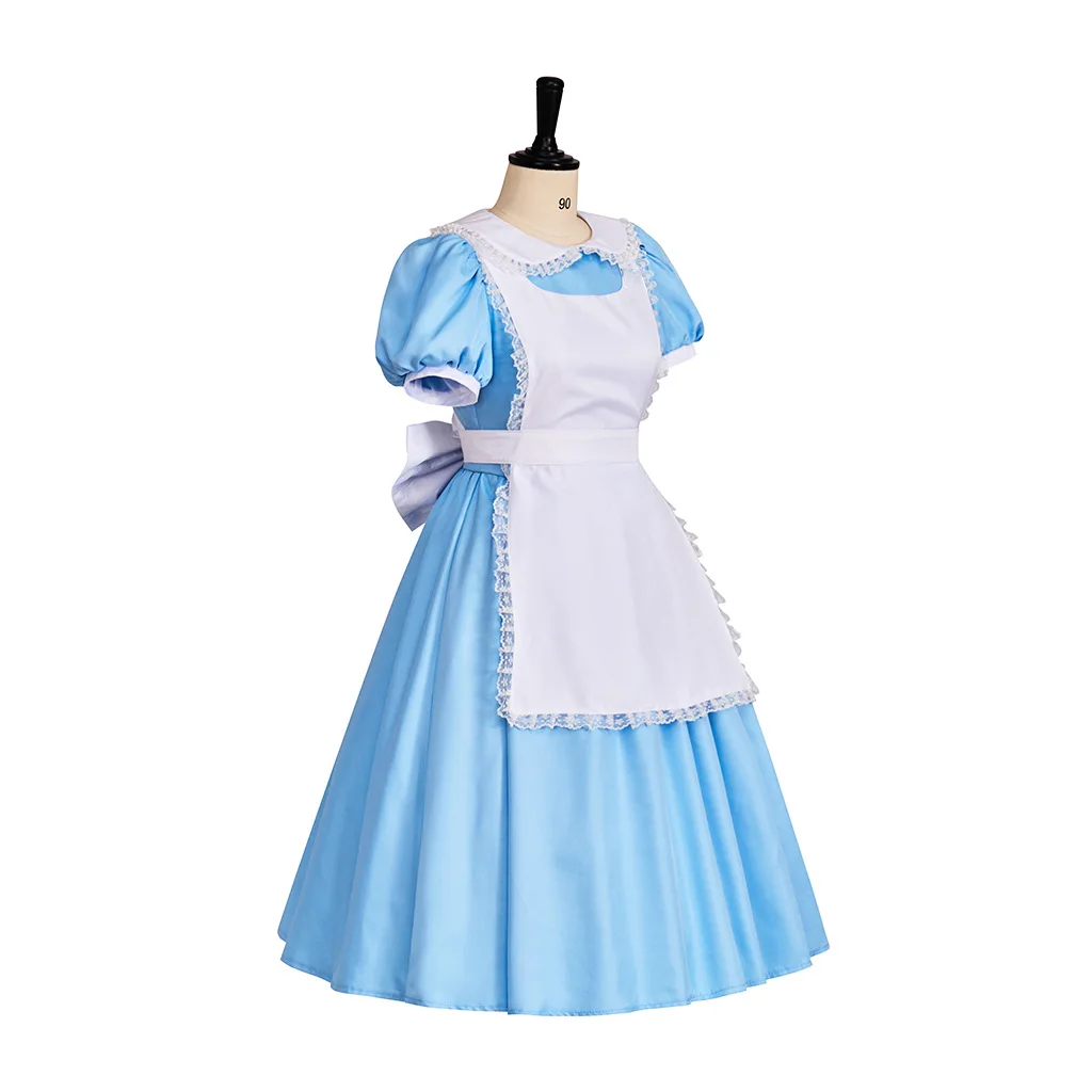 Anime Alice In Wonderland Dress Girl Maid Lolita Cosplay Costume Halloween Carnival Fancy Party
