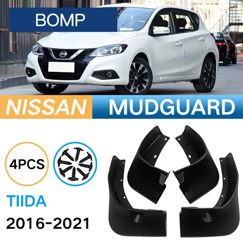 

Fit For Nissan Tida 2016-2021 4pcs Car Fender Mudguard Mud Flaps Guard Splash Flap Car Accessories
