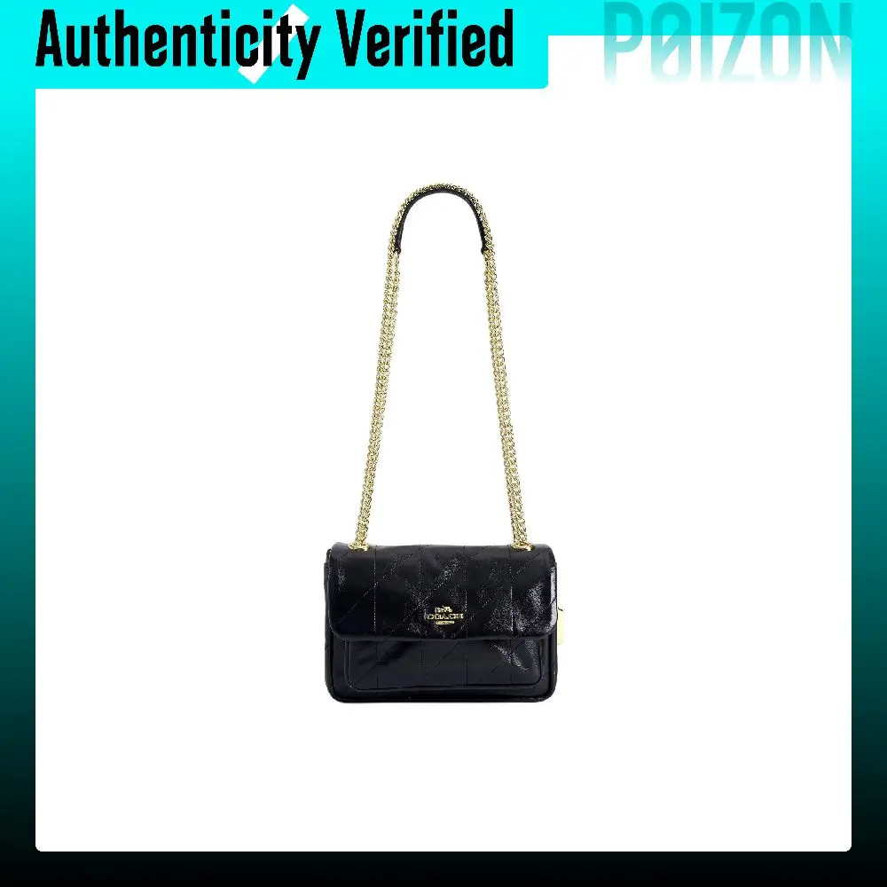 COACH Cow Leather One Shoulder Crossbody Bags Small Women's Black CEU14-IMBLK