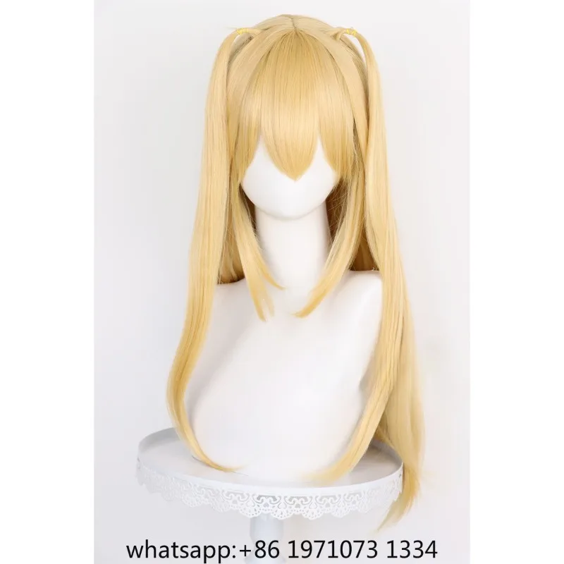 Death Note MisaMisa Cosplay Wig  Long Yellow Double Tails Misa Amane Cosplay Heat Resistant Synthetic Hair Wigs
