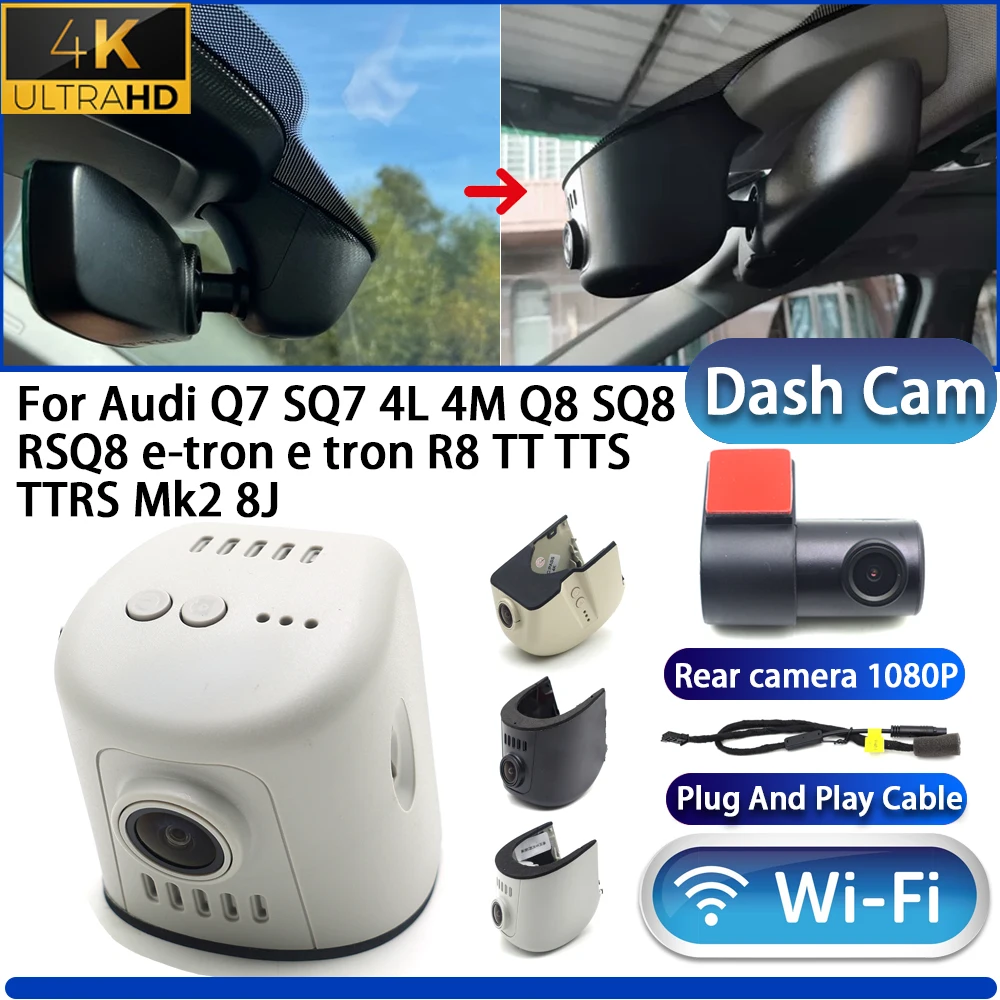 

For Audi Q7 SQ7 4L 4M Q8 SQ8 RSQ8 e-tron e tron R8 TT TTS TTRS Mk2 8J 4K Dash Cam Camera DVR Wifi Plug And Play Video Recorder